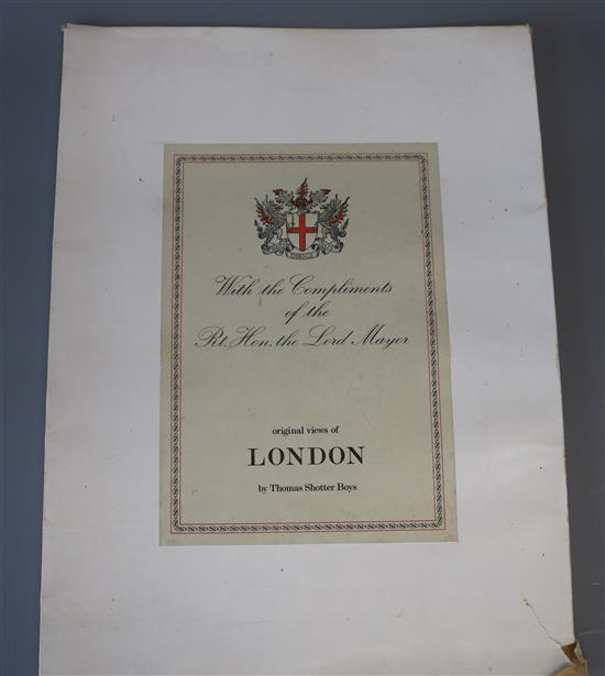 Boys, Thomas Shotter - Original Views in London, 2 vols, facsimilie of the 1842 edition, folio, with text and 26 coloured plates, in wr